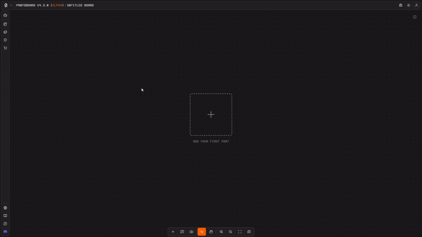 Opening the Project menu to create a new board
