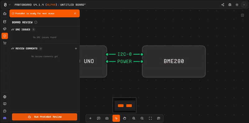 Bill of Materials panel showing Arduino Uno Rev3 and BME280 Sensor with prices and supplier info